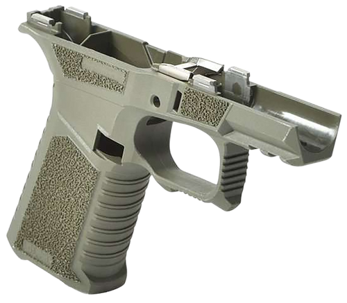 Sct Manufacturing 0225020100IB Sub Compact  Compatible w/ Glock 43X/48 OD Green Polymer Frame Aggressive Texture Grip Includes Locking Block