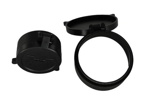 Huskemaw Optics 20SFC530T Tactical Flip-Up Lens Caps Black Rubber, 56mm Objective, Compatible w/Tactical Hunter 5-30x56mm