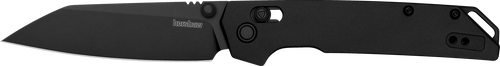 Kershaw 2038RBLK Iridium  3.45" Folding Reverse Tanto Plain Black Oxide D2 Steel Blade, Black Anodized Aluminum Handle
