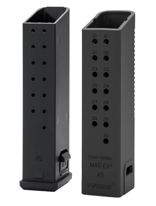 Kriss USA KVAMX2K90BL00 Mag-Ex2 Extension Kit Extended 9mm Luger 40rd Compatible w/Glock 17 Gen3-5 17rd Magazines Black Polymer