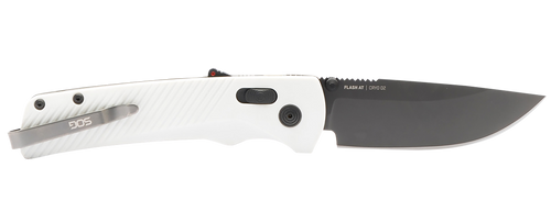 S.O.G SOG11181041 Flash AT 3.45" Folding Straight Back Plain TiNi Cryo D2 Steel Blade, Concrete Gray Textured GRN Handle