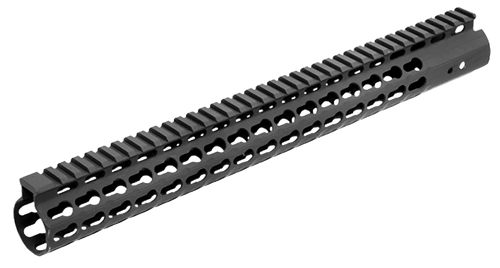 UTG Pro MTU019SSK Pro Slim Rail Handguard Free-Floating 15" L Aluminum Material with Black Anodized Finish, KeyMod Slots & Picatinny Rail for AR-15