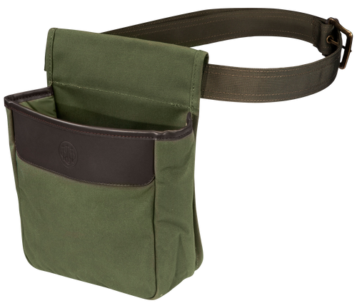 Beretta USA BS961020610076 Waxwear Shell Pouch Green Cotton/Leather 50rd