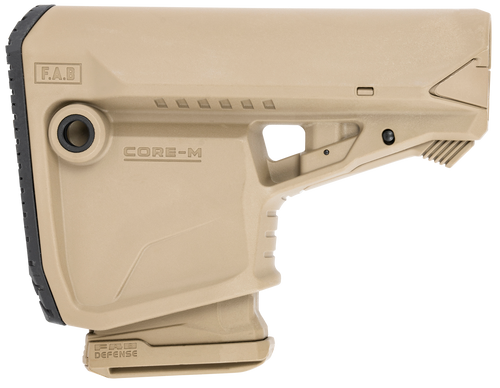 FAB Defense EXGLCOREMAGT GL-Core Survival Buttstock w/Rubber Butt Pad & Built In Mag Carrier for AR-Platform Compatible w/Mil-Spec & Commercial Tubes Tan Polymer (Tube NOT Included)
