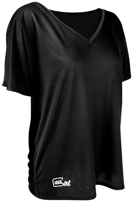 Glock AP960354 Glock Girl Relaxed  Black Pre-Shrunk Cotton Short Sleeve V-Neck 2XL