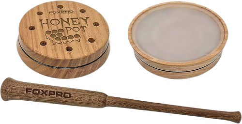 Foxpro HPCRYSTAL Honey Pot  Friction Call Turkey Sounds Attracts Turkeys Natural Honey Locust Wood/Crystal