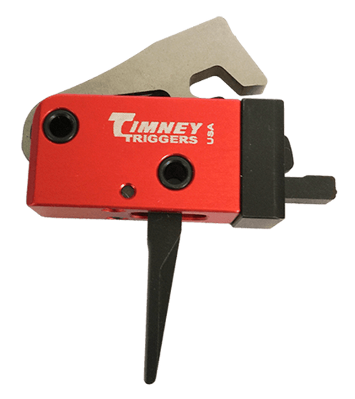 Timney Triggers 682ST PCC Trigger  Two-Stage Straight Trigger with 2 lbs Draw Weight & Black/Red Finish for AR-Platform