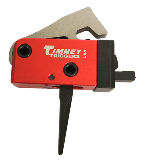 Timney Triggers 682ST PCC Trigger  Two-Stage Straight Trigger with 2 lbs Draw Weight & Black/Red Finish for AR-Platform