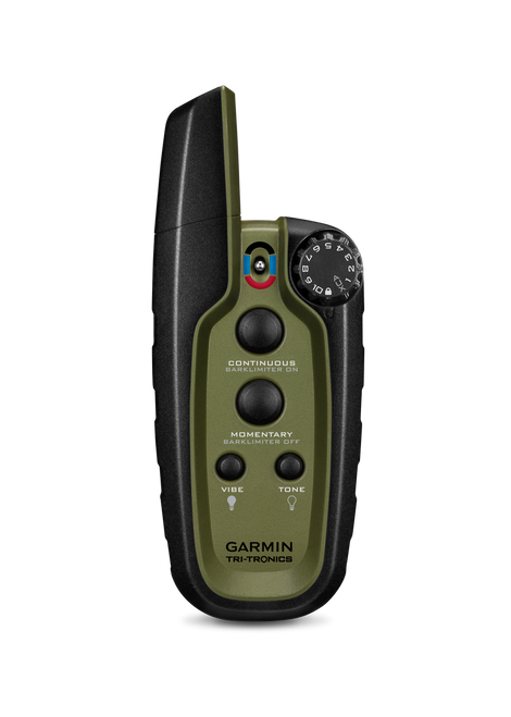 Garmin 0100120550 Sport Pro Handheld Green w/BarkLimiter, LED Beacon Lights, 1-Hand Operation, Water-Resistant Rechargeable Li-ion Up to 3 Dogs .75 Mile Range