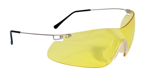 Radians CP5740CS Clay Pro Shooting Glasses Adult Amber Lens Wraparound Silver Frame