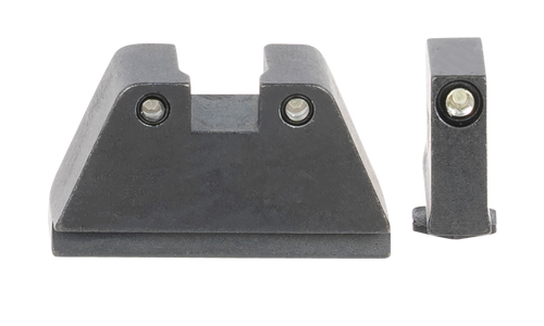 AmeriGlo GL814 Optic Compatible Sight Set for Glock  2XL Tall Green Tritium Black Outline Front Sight-Green Tritium Black Outline Rear Sight