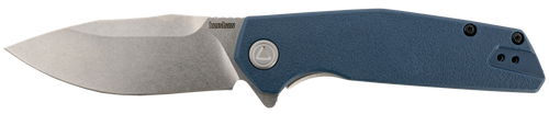 Kershaw 2036 Lucid  3.20" Folding Clip Point Plain Stonewashed 8Cr13MoV SS Blade/Blue/Stonewashed Glass Filled Nylon/SS Handle Includes Pocket Clip