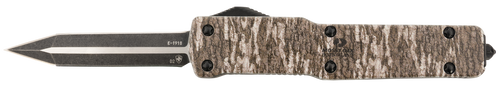 Templar Knife MAMOB121 Premium LW  Slim 3.16" OTF Dagger Plain Black Oxide Stonewashed Powder Coated D2 Steel Blade, 4.93" Mossy Oak Bottomland Aged Aluminum Handle