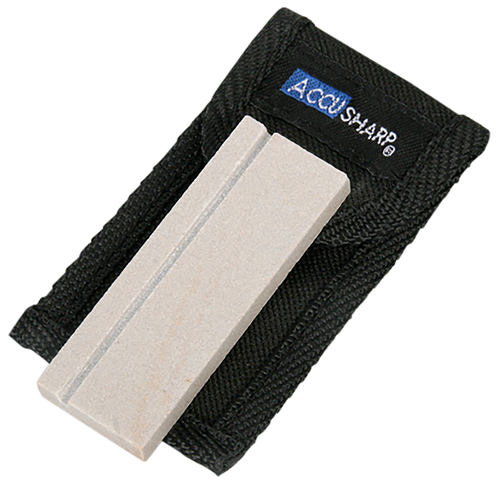 AccuSharp 024C Pocket Stone  Natural Arkansas Stone Sharpener White Includes Belt Carry Pouch