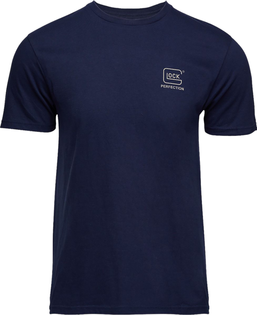 Glock AP96195 Glock Strong Tee  Navy Ringspun Cotton Short Sleeve Large
