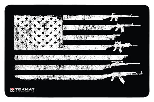 TekMat TEK42GFUSA USA Gun Flag Door Mat Black/White Rubber 25"x42"