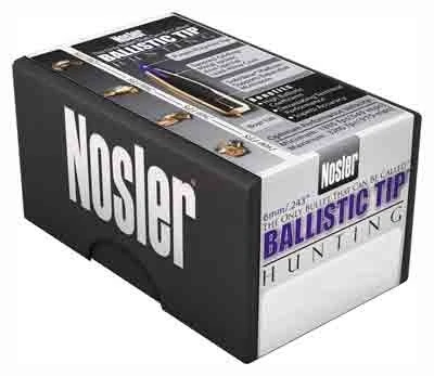 Nosler 6mm Caliber 55gr Ballistic Tip Varmint Bullets 100 Count