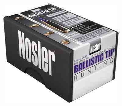 Nosler 6mm Caliber 55gr Ballistic Tip Varmint Bullets 100 Count