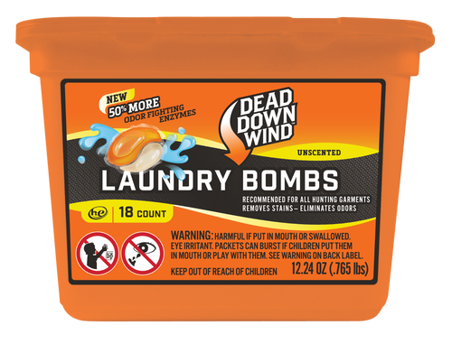 Dead Down Wind 118318 Laundry Bombs  Odor Eliminator Unscented Scent 12.24 oz Tub 18 count