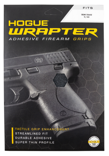 Hogue 18449 Wrapter Adhesive Grip made of Heavy Grit with Black Finish for S&W M&P Shield 9, 40