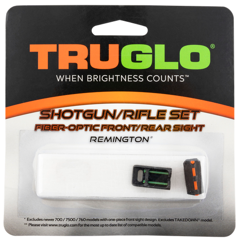 TruGlo TG110W Fiber-Optic Sights For Remington  Black | Red Fiber Optic Front Sight | Green Fiber Optic Rear Sight