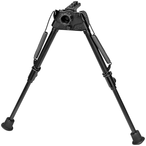 Harris Bipods S-LM-LOK Swivel L M-LOK, 9-13", Black Steel/Aluminum, Rubber Feet
