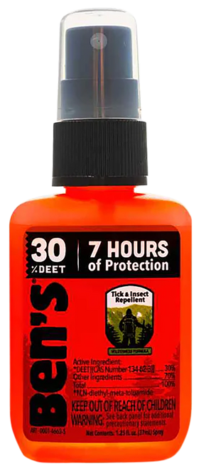 Ben's 00067190 30  Odorless Scent Spray Repels Ticks & Biting Insects 1.25 oz Effective Up to 8 hrs