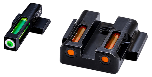 HiViz MPN421 LiteWave H3 Sight Set for S&W M&P Green Tritium White Outline Front Sight-Orange Fiber Optic Rear Sight