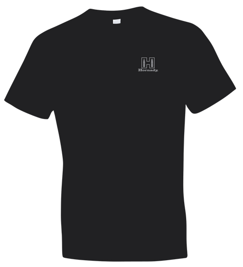 Hornady Gear 30123 Fueled By Hornady  Black Cotton, Short Sleeve Semi-Fitted Large