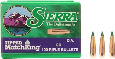 Sierra Bullets .264 inches 130gr Tipped Match King Bullets 100 Count