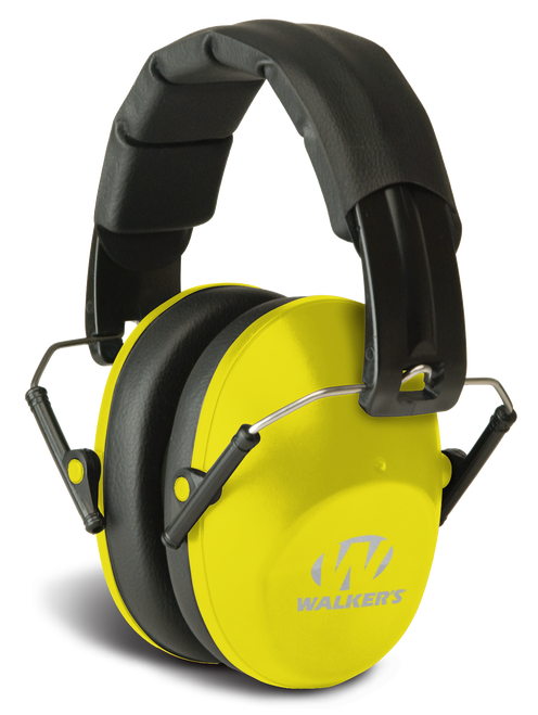 Walker's GWPFPM1YL Pro Low Profile Passive Muff 22 dB Over the Head Black/Yellow Polymer