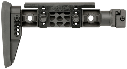 Midwest Industries MIALPHAFBSF Alpha Fixed Beam Black Synthetic Side Folding Stock with Adjustable Cheekrest, Compatible w/ 1913 Picatinny Rail Adapter