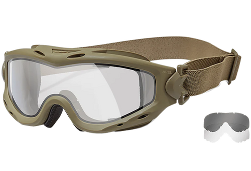 Wiley X SP30DLT Spear Apel Goggles Clear Lens Tan Frame