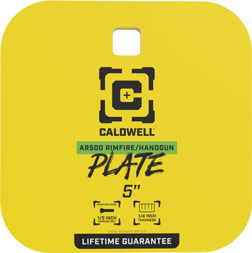 1/4" RIMFIRE/HANDGUN STEEL YLWCALDWELL AR500 5" GONG TARGET 
