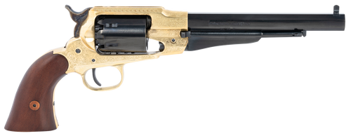 Pietta PF58BRE448 1858  44 Cal 6rd 8" Blued Barrel & Cylinder, Engraved Brass Frame, Walnut Grip, Brass trigger Guard & Backstrap