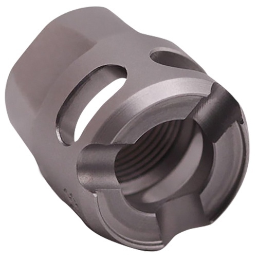 True Precision Inc TPYMICROSS Micro Compensator Y-Type Satin Stainless 416R Stainless Steel 1/2"x28 Threads 9mm/380 ACP