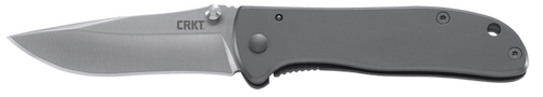 CRKT 6450S Drifter  EDC 2.88" Folding Drop Point Plain Satin 8Cr14MoV SS Blade, Silver Stainless Steel Handle