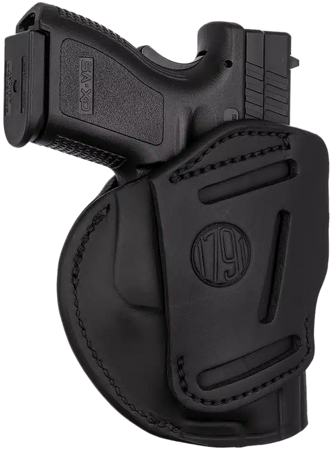 1791 Gunleather 4WH5SBLL 4-Way  IWB/OWB 05 Stealth Black Leather Belt Clip Fits S&W M&P/Springfield XD/Glock 17/HK VP9 Left Hand 1791 Gunleather 4WH5SBLL 4-Way  IWB/OWB 05 Stealth Black Leather Belt Clip Fits S&W M&P/Springfield XD/Glock 17/HK VP9 Left Hand