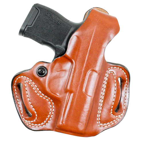 DeSantis Gunhide 085TA9PZ0 Thumb Break Mini Slide OWB Tan Leather Belt Loop Fits Springfield Hellcat 3" Right Hand