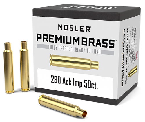 Nosler 10175 Premium Brass Unprimed Cases 280AckleyImproved Rifle Brass 50/Box