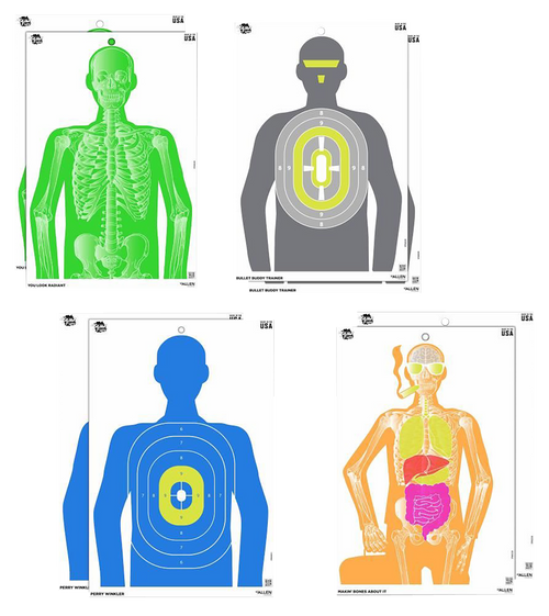 EZ-Aim 15645 Imposing Figure  Silhouette Paper Works w/Handgun/Shotgun/Airsoft Gun/BB Guns/Pellet Gun 12 x 18 Multi-Color 8 Pack