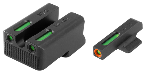 TruGlo TG13NV3PC TFX Pro  Black | Green Tritium & Fiber Optic Orange Outline Front Sight Green Tritium & Fiber Optic Rear Sight