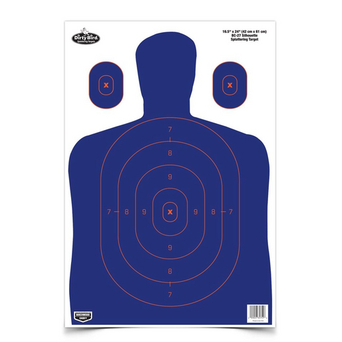 Dirty Bird 16.5 x 24 BC-27 Blue/Orange Silhouette Target, 3 Targets