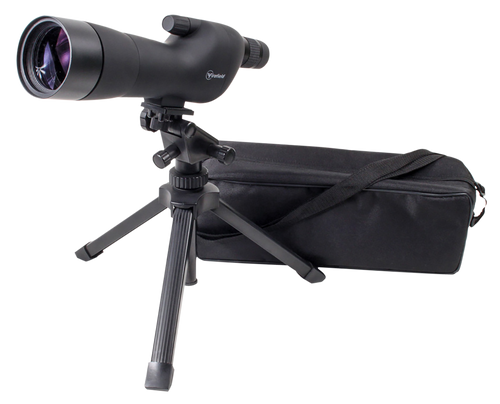 Firefield FF11018K Spotting Scope Kit 20-60x 60mm Black Rubber Armor Angled Body BaK-4 Roof Prism & Straight Eye Piece