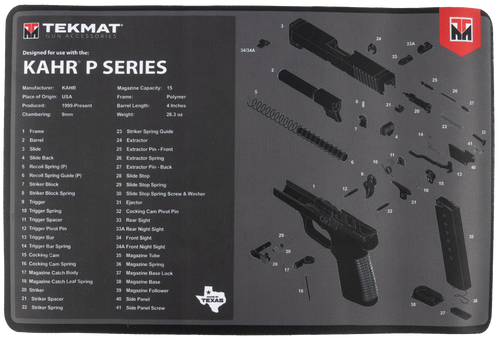 TekMat TEKR17KAHRPSRS KAHR Cleaning Mat Black Rubber 11"x17" KAHR Diagram