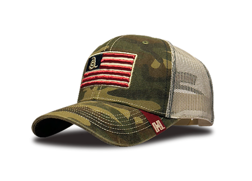 Hornady Gear 33300 Trucker  Camo American Flag Patch