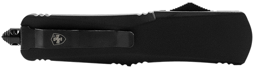 Templar Knife LBR331 Gen II  Large 3.50" OTF Drop Point Plain Black Oxide Stonewashed 440C SS Blade, 5.25" Black Aluminum/Rubber Handle, Glass Breaker