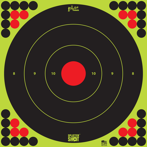 Pro-Shot LONGRANGE172 SplatterShot  Self-Adhesive Paper Black/Green/Red 17.25" Bullseye 5 Pack
