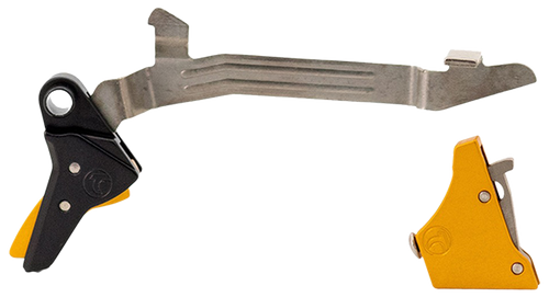 Timney Triggers ALPHAGLOCK34GOLD Alpha Competition 9mm Luger/40 S&W Gold Straight Trigger Compatible w/Most Glock Gen3-4