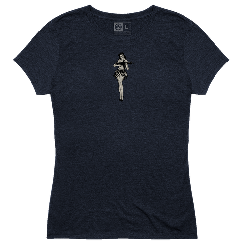 Magpul MAG1124410XS Hula Girl CVC Women's Navy Cotton/Polyester/Rayon Short Sleeve XS
